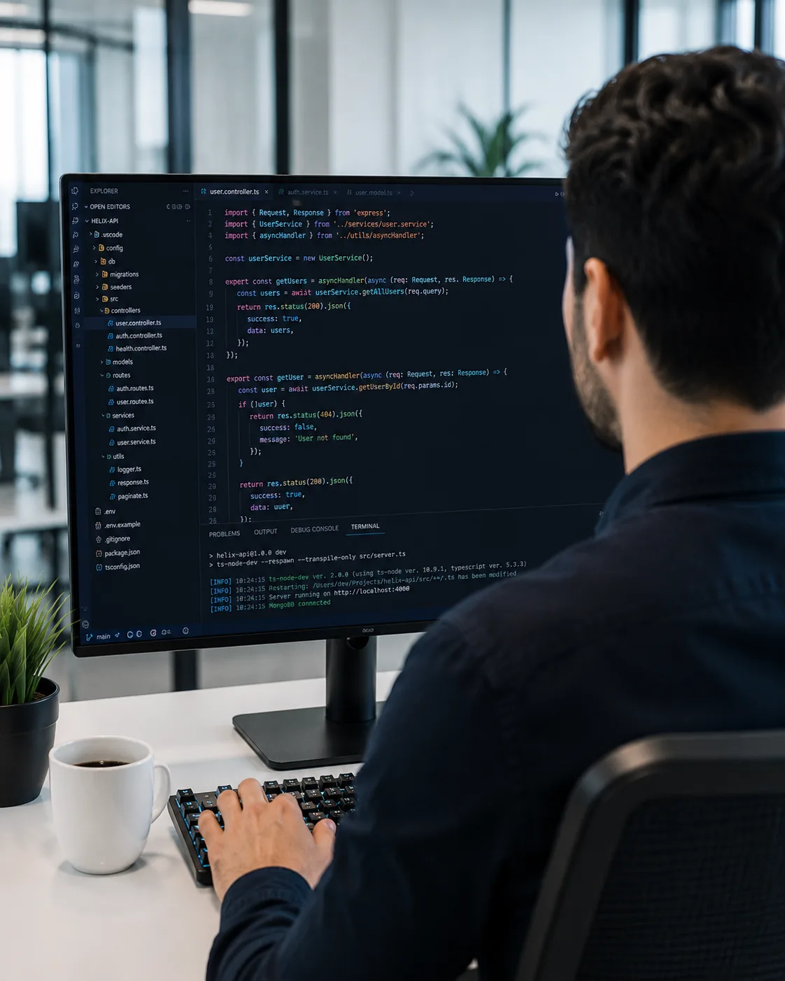 AI engineer developing custom agents